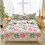 Ensemble de couvre-lit réversible en microfibre à motif floral violet et vert 1