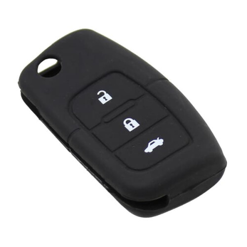 Silicone car key case for Ford with 3 buttons black one size