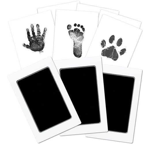 Kit para impressão de mãos e pés de bebês com almofada segura sem tinta e