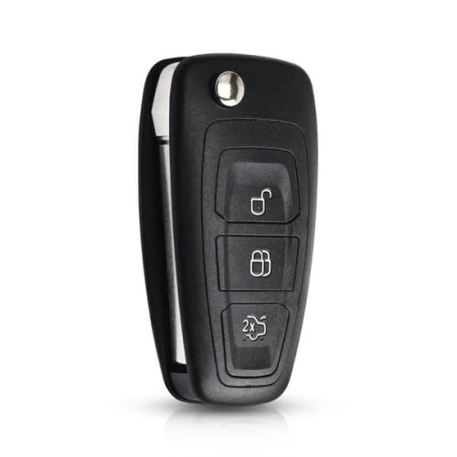 Ford HU101 flip key shell black 3-button