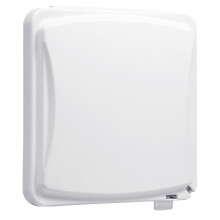 2 unidades MM1410W55 em 1, Configuração de 5 módulos, Tampa plana de plástico resistente às intempéries, branca