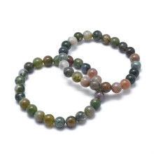 Ronde elastische armband met Indiase agaatkralen
