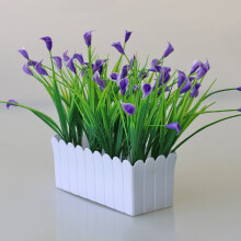 Plantas artificiales BAMILL con macetas, flores artificiales para decoración de jardín y exteriores, color morado.