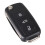 VW Volkswagen folding key shell black one size 1