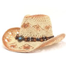 Cowboyhoed voor dames met brede rand, opvouwbare zonnehoed met UPF50-bescherming.