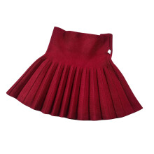 Gonna plissettata casual da bambina, modello a trapezio con elastico in vita, taglie 2-7 anni.