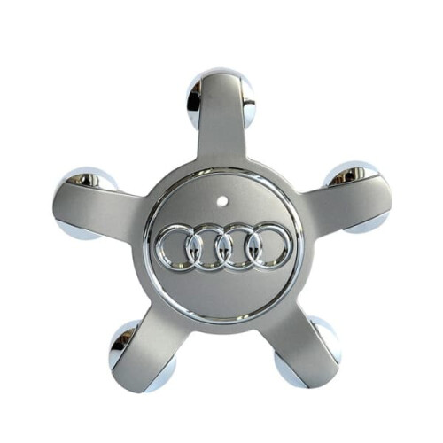 Audi hubcaps 134mm five-prong concave grey 4-pack