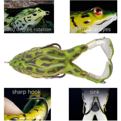 Double Propeller Frog Fishing Lure Silicone 2-Pack 2