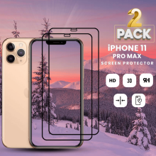 Pacáiste 2 atá comhoiriúnach le iPhone11Pro Max - Gloine Tempered9H - Super Quality3D