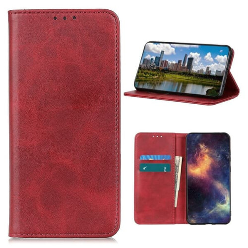 Genuine Leather Nokia 3.4 Case Red