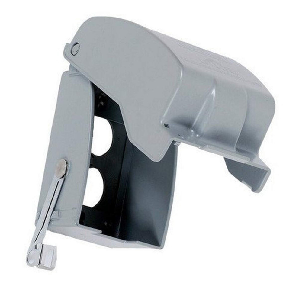 Weatherproof Cast Metal Cover 1-Gang Vertical Aluminum Gray 946140632711