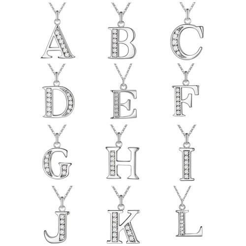 AYYUFE silver-plated copper letter pendant necklace
