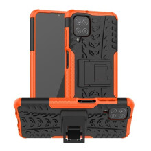 Samsung Galaxy A12 shockproof case with stand orange