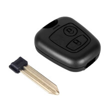 Citroen car key shell black two-button uncut