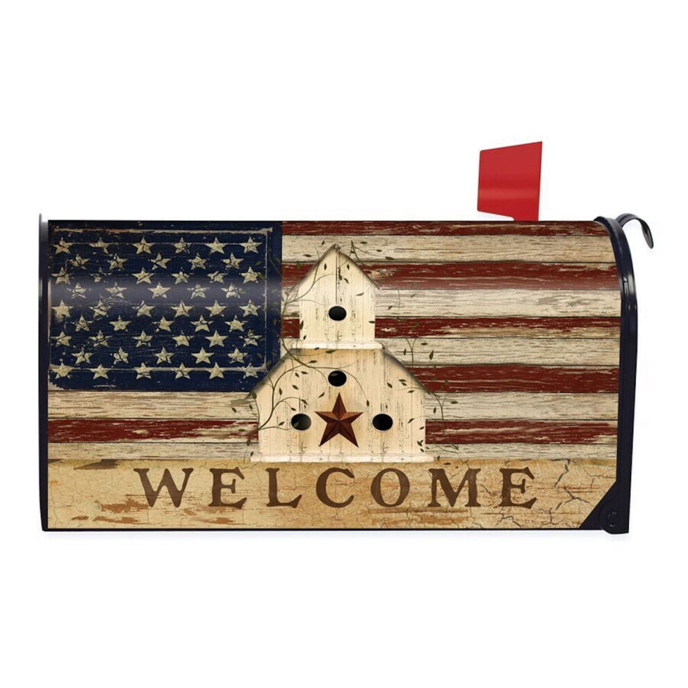 Americana Welcome Vinyl Magnetic Mailbox Cover 6.5" X 19" 972745076674