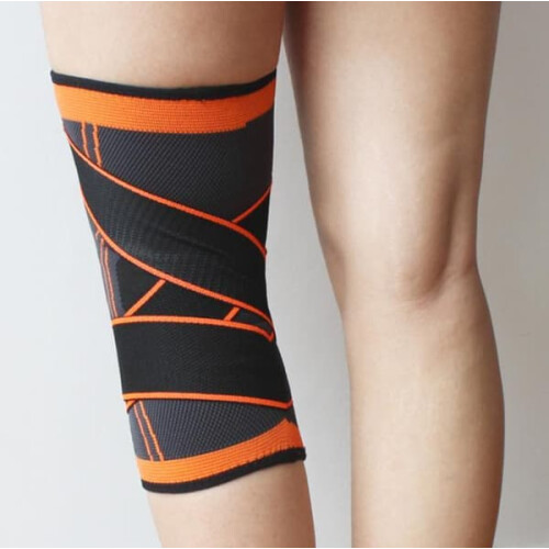 Adjustable knee brace for improved circulation orange M