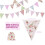 Stoffvimpelbanner Blomster Vintage bomull 42 stk 3