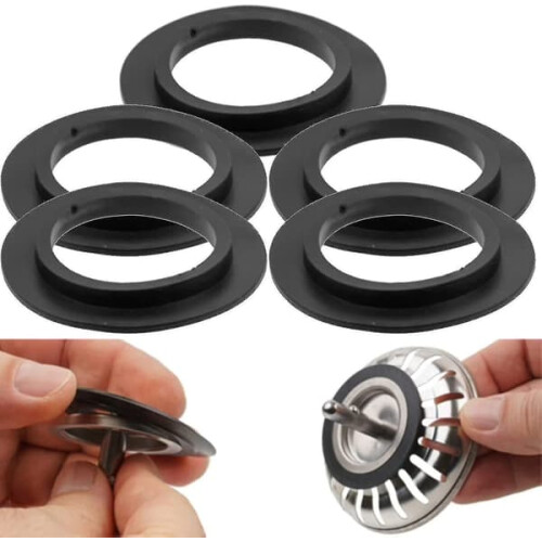 Rubber O-ring Seal for Bathtub Drain and Sink 5-Pack