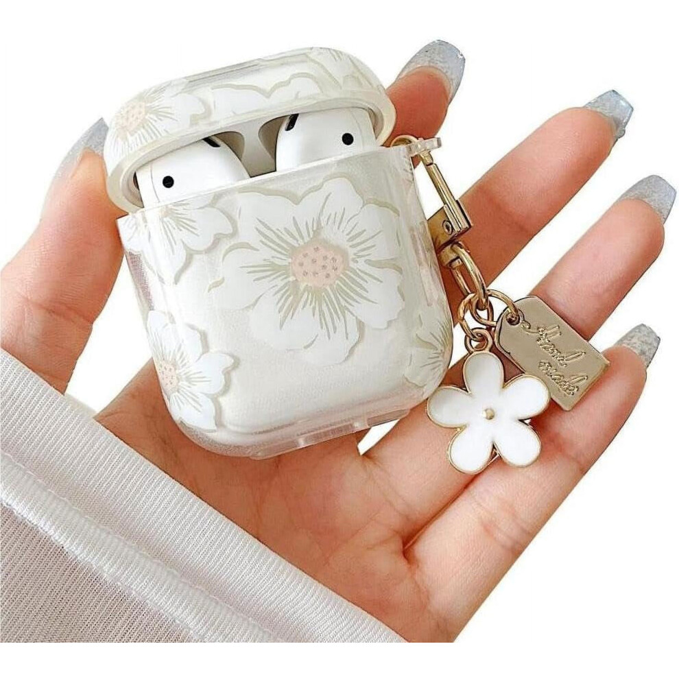 Airpods 1/2 Cartoon Flower Case With Keychain White 900223108098
