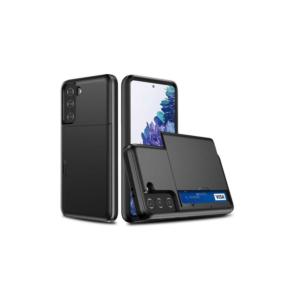 Samsung S21 Fe Shockproof Case With Card Slot Black 940684239023