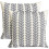 Capas de almofada de linho com bolinhas pretas, estilo casa de campo, 45x45 cm (18x18 polegadas) 1