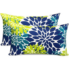 Conjunto de 2 capas de almofada de linho com bolinhas pretas, 45x45 cm (18x18 polegadas).