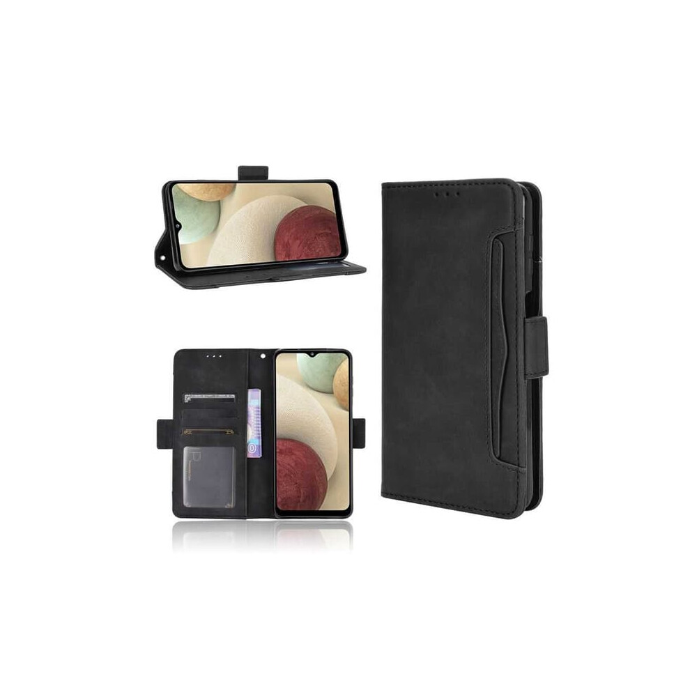 Samsung A12 Wallet Case Pu Leather 6-Compartment Black 940684217571