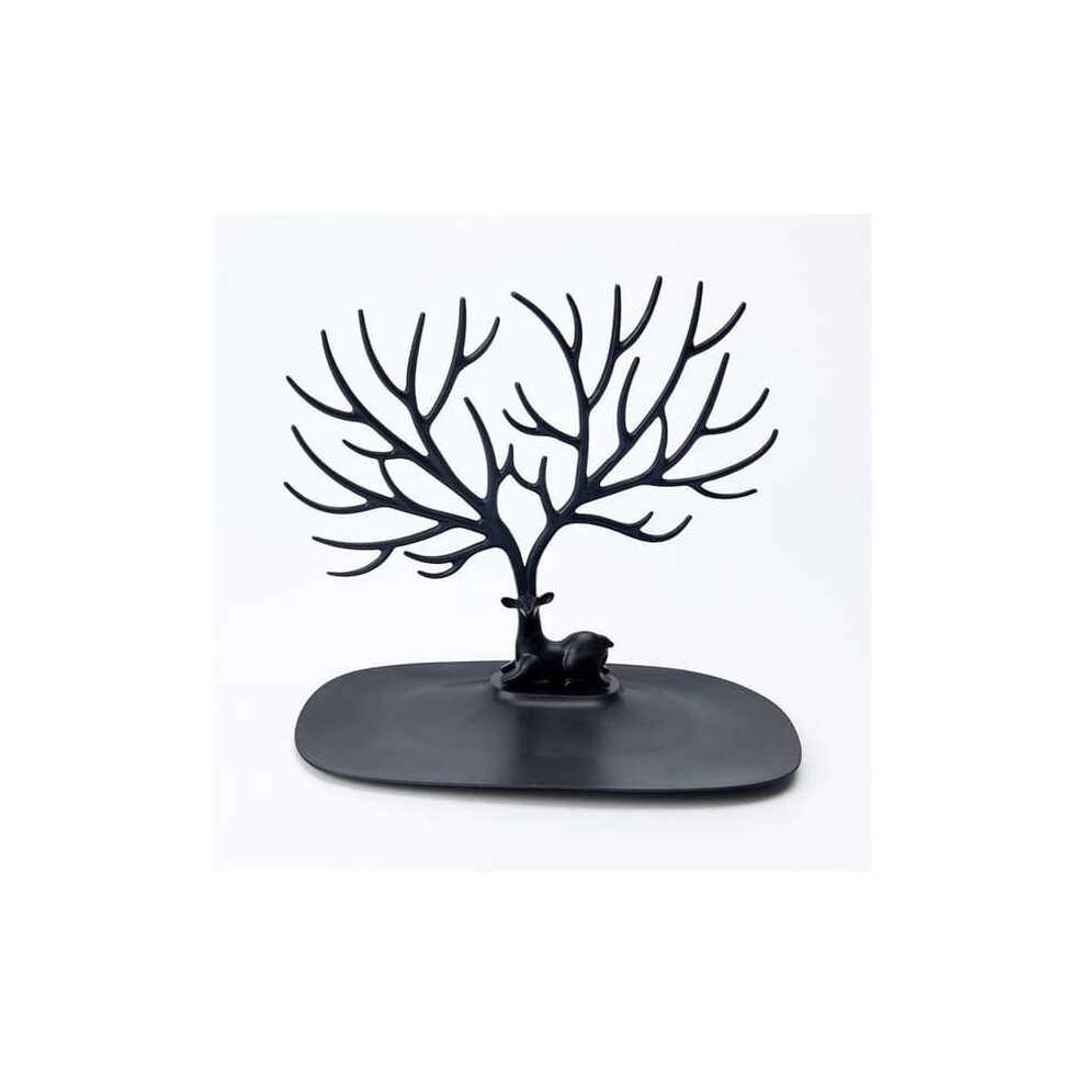 Ornamental Tree Deer Statue Black 940684218189