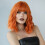Orange wig short curly air bangs medium chemical fiber 4