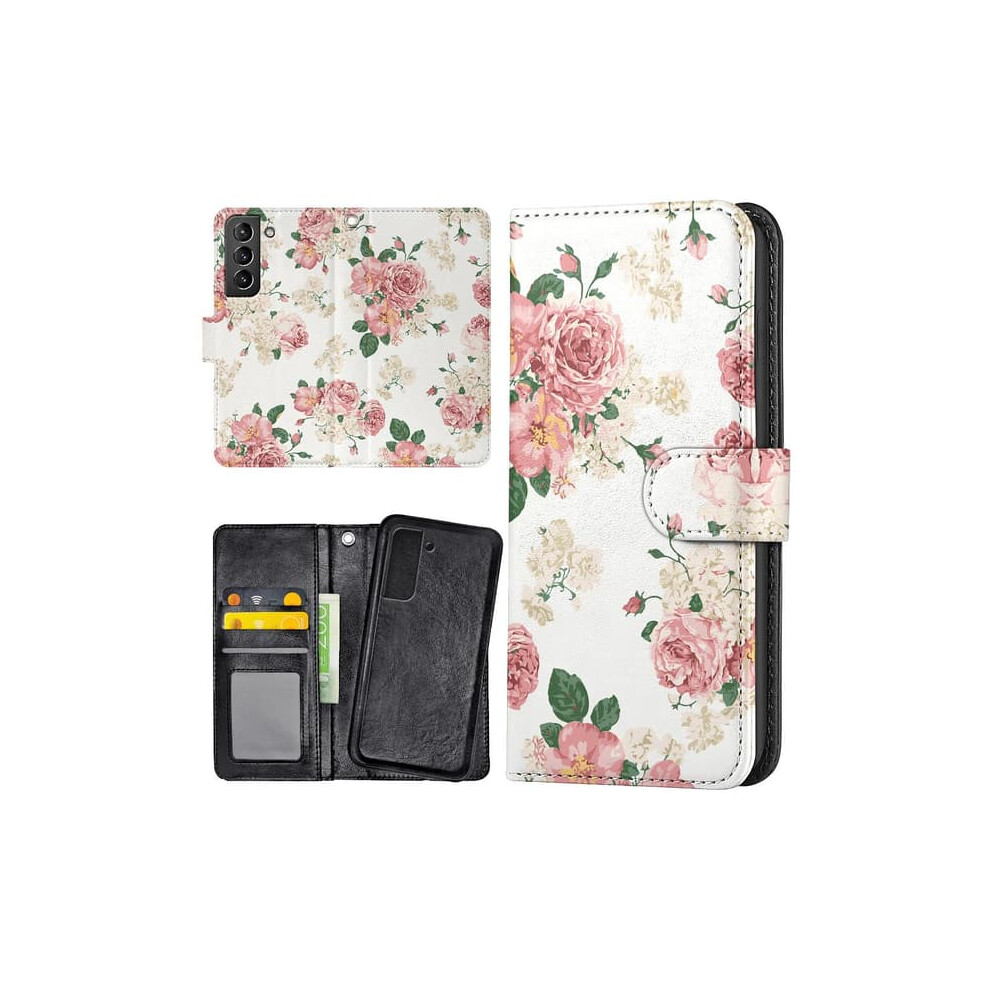 Samsung Galaxy S22 Wallet Case Retro Floral Design 940684240791