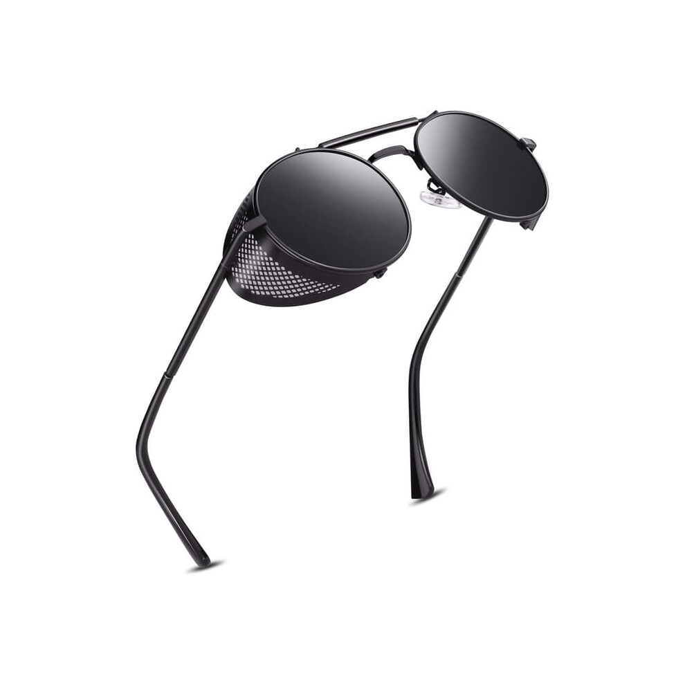 Polarized Sunglasses Steampunk Retro Round 1 Pair 940684229123