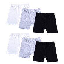Conjunto de 6 shorts de algodão para dança feminina, para meninas de 2 a 10 anos.