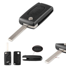 PEUGEOT VA2 car key shell CE0536 black 3-button
