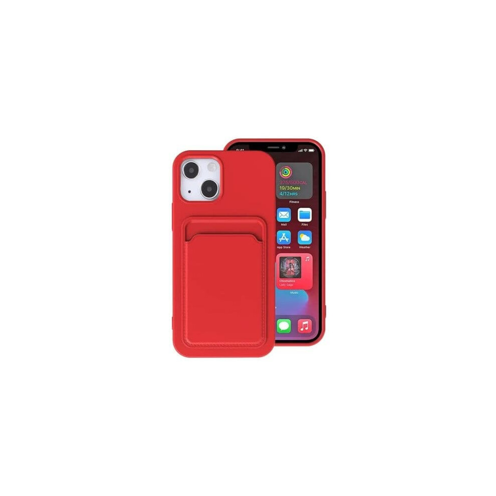 Iphone 13 Silicone Case With Card Holder Red 940684238712