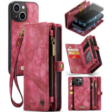 CaseMe wallet case for iPhone 13 red 2-in-1