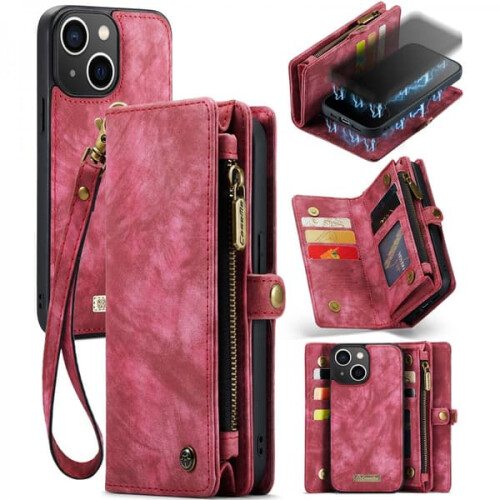 CaseMe wallet case for iPhone 13 red 2-in-1