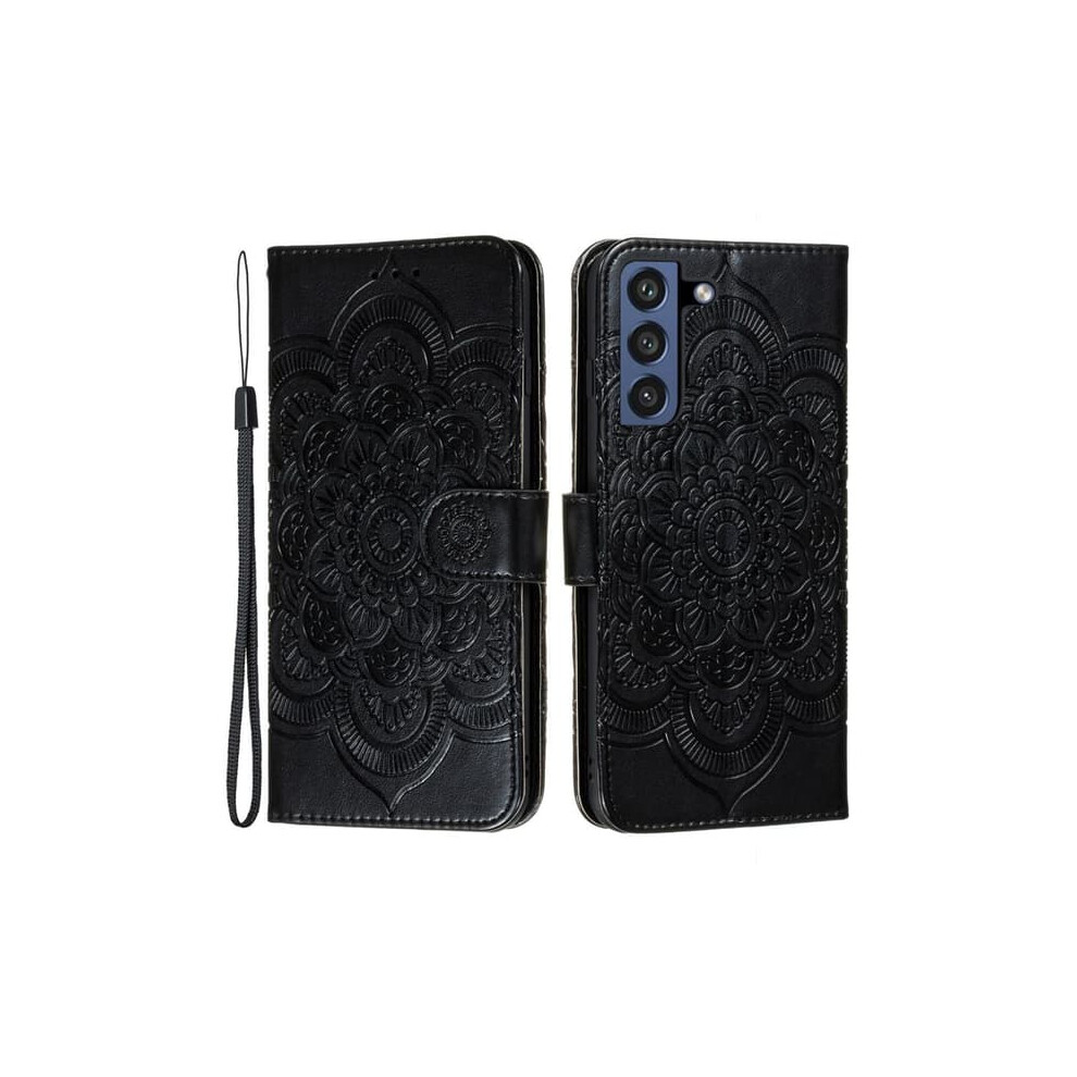 Skalo Mandala Wallet Case For Samsung S21 Fe - Black 940684234110