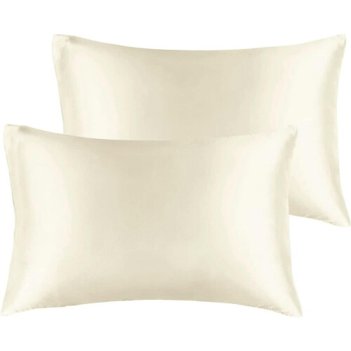 Queen Satin Silk Pillowcases Cooling Breathable 2 Pack