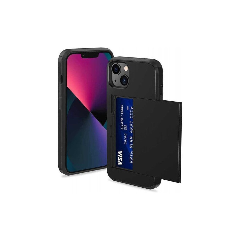 Iphone 13 Mini Shockproof Case With Card Slot Black 940684239429
