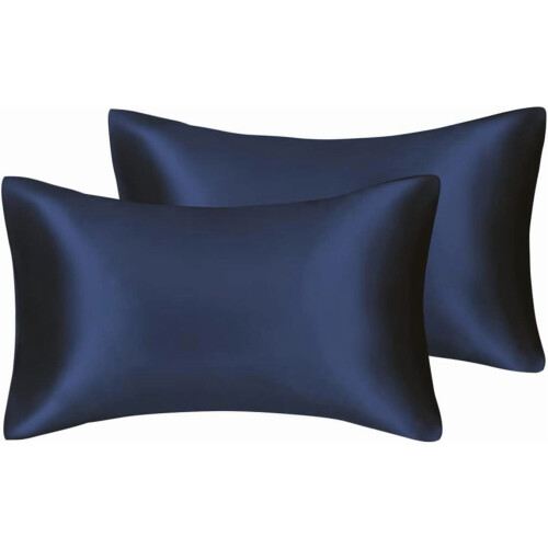 Queen Satin Silk Pillowcases Cooling Breathable 2 Pack