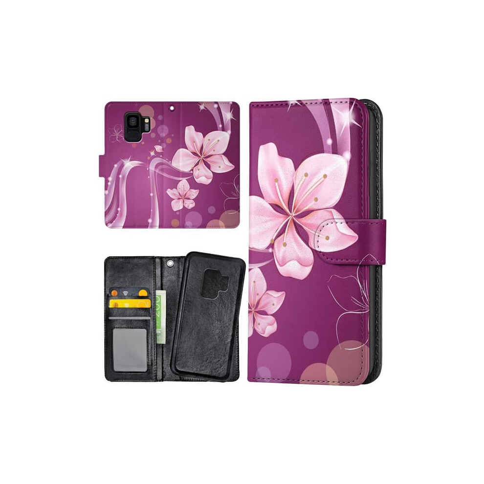 Samsung Galaxy S9 Wallet Case Flower Design White 940684221042