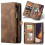 Leather iPhone 13 Pro case with zipper brown 1
