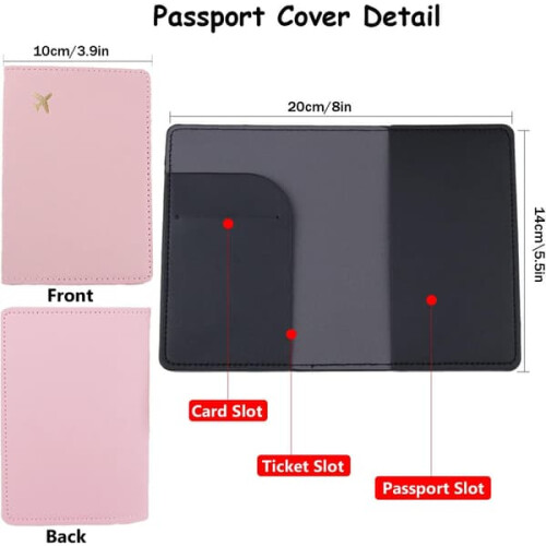 Passport holder PU leather travel wallet black 1