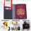 Passport holder PU leather travel wallet black 3
