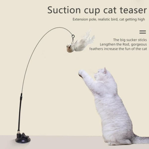 Cat toy with realistic movement and suction cup 1 pack 2
