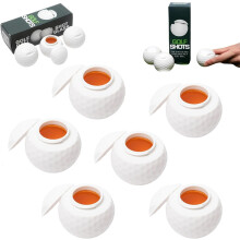 Golfbalvormige borrelglaasjes met deksel 45 ml wit
