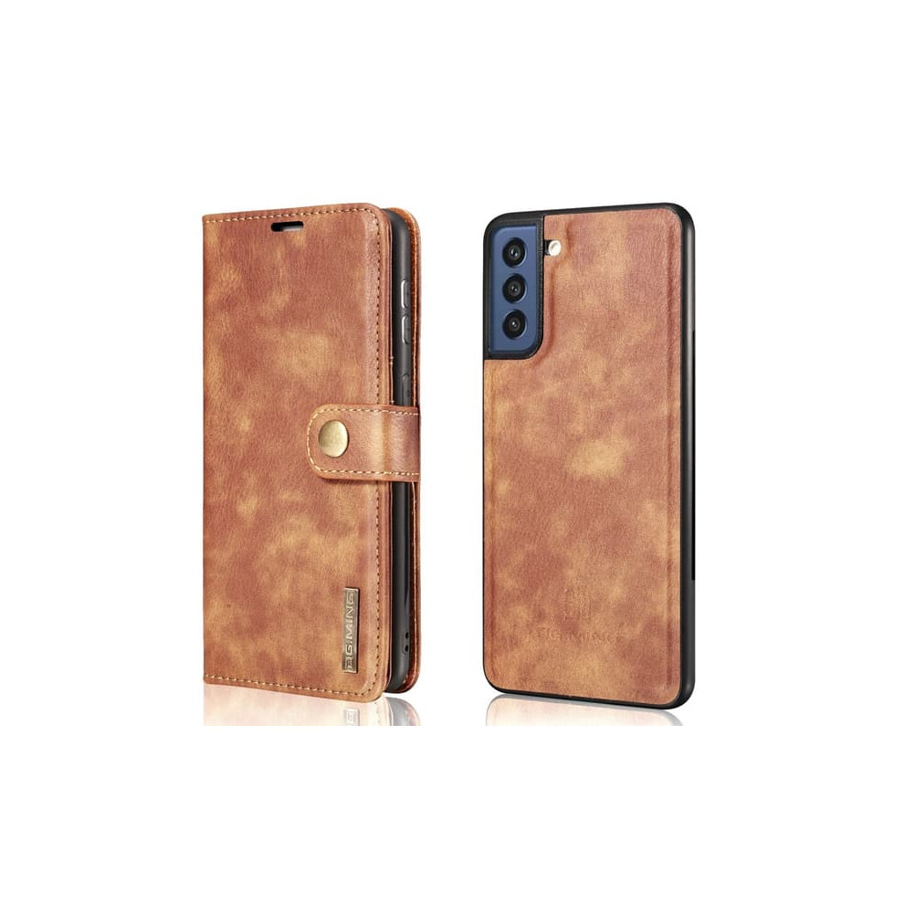 Dg.ming Magnetic Wallet For Samsung Galaxy S21 Fe 2-In-1 Golden/Brown 940684234684