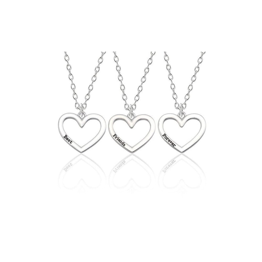 Best Friends Forever Necklace -Colored 3 Pcs Silver 940684220366