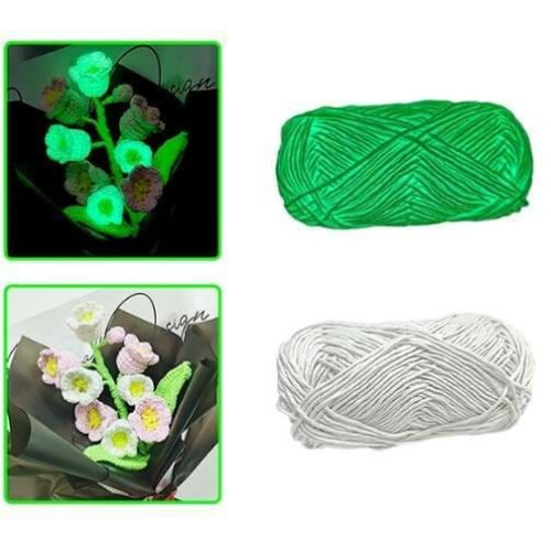 Luminous yarn for knitting and crocheting white 1