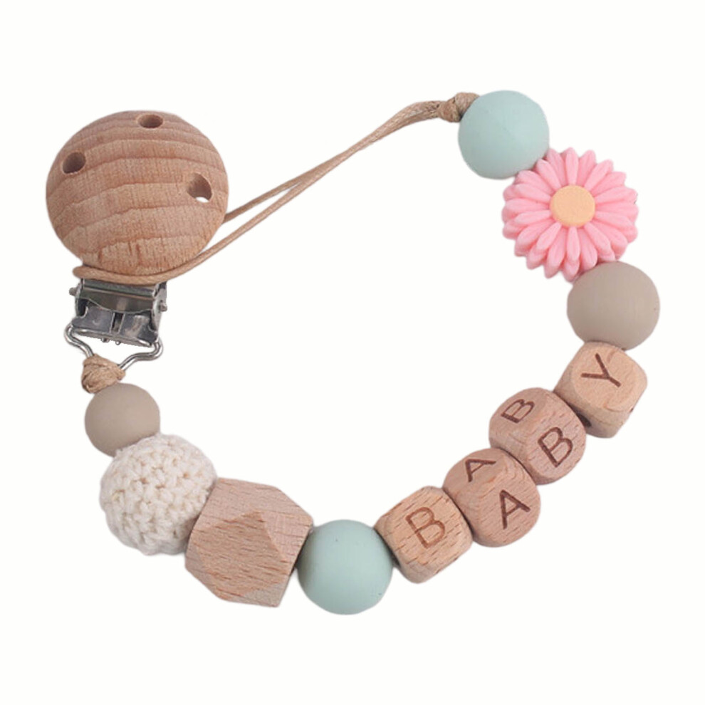 Silicone pacifier clip with lollipop bead 1 piece